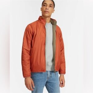 Everlane ReNew reversible fleece rust orange windbreakee jacket size Medium